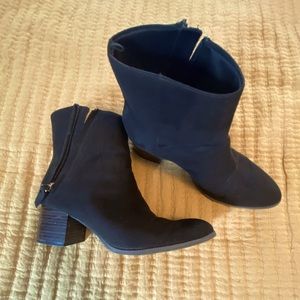 Faux Suede Block Heel Booties
